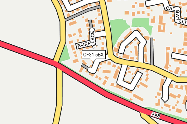 CF31 5BX map - OS OpenMap – Local (Ordnance Survey)