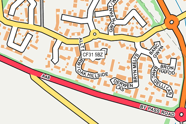 CF31 5BZ map - OS OpenMap – Local (Ordnance Survey)