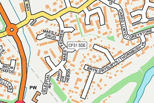 CF31 5DE map - OS OpenMap – Local (Ordnance Survey)