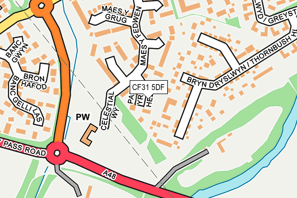 CF31 5DF map - OS OpenMap – Local (Ordnance Survey)