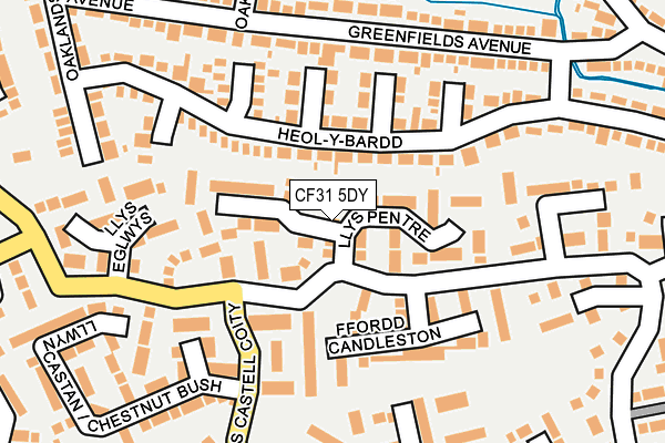 CF31 5DY map - OS OpenMap – Local (Ordnance Survey)