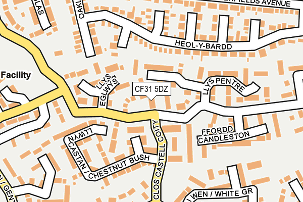 CF31 5DZ map - OS OpenMap – Local (Ordnance Survey)