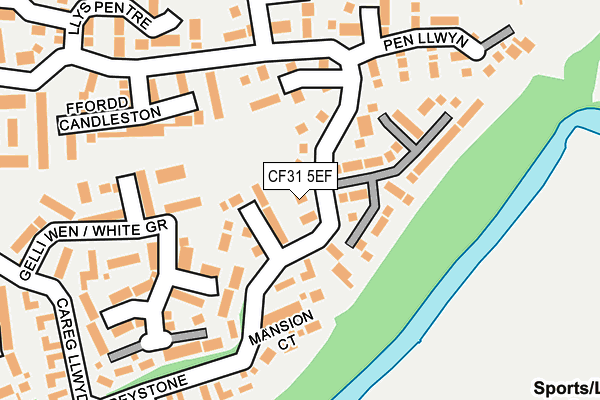 CF31 5EF map - OS OpenMap – Local (Ordnance Survey)