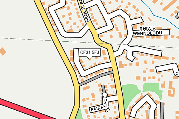 CF31 5FJ map - OS OpenMap – Local (Ordnance Survey)