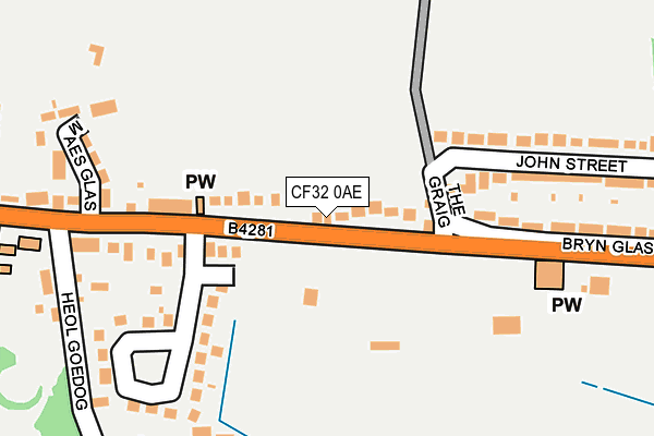 CF32 0AE map - OS OpenMap – Local (Ordnance Survey)