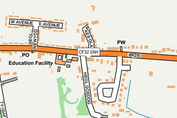 CF32 0AH map - OS OpenMap – Local (Ordnance Survey)