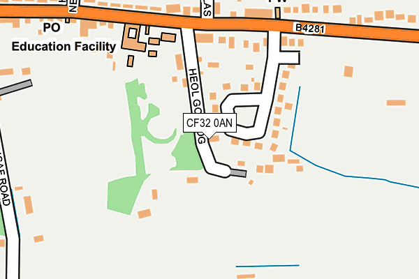 CF32 0AN map - OS OpenMap – Local (Ordnance Survey)