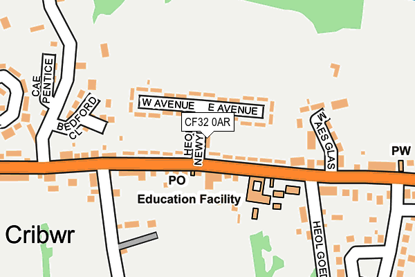 CF32 0AR map - OS OpenMap – Local (Ordnance Survey)