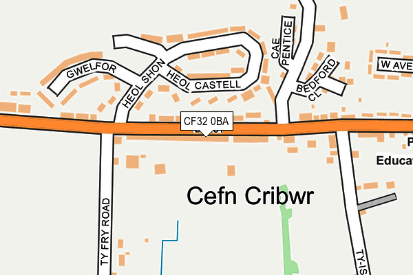 CF32 0BA map - OS OpenMap – Local (Ordnance Survey)