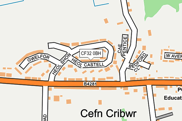 CF32 0BH map - OS OpenMap – Local (Ordnance Survey)