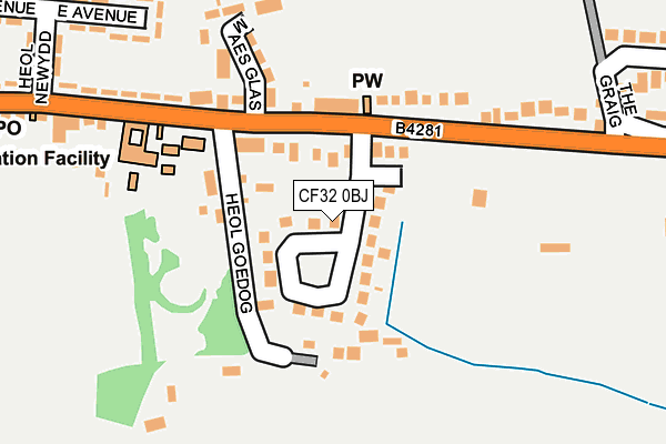 CF32 0BJ map - OS OpenMap – Local (Ordnance Survey)