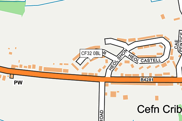 CF32 0BL map - OS OpenMap – Local (Ordnance Survey)