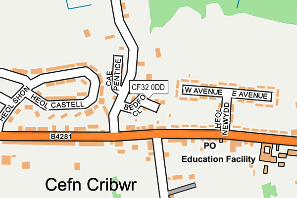 CF32 0DD map - OS OpenMap – Local (Ordnance Survey)