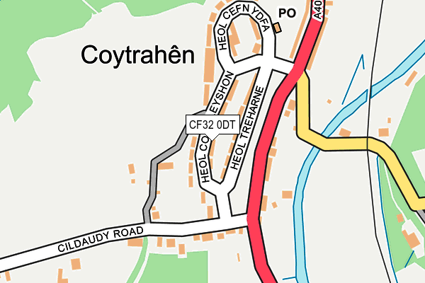 CF32 0DT map - OS OpenMap – Local (Ordnance Survey)