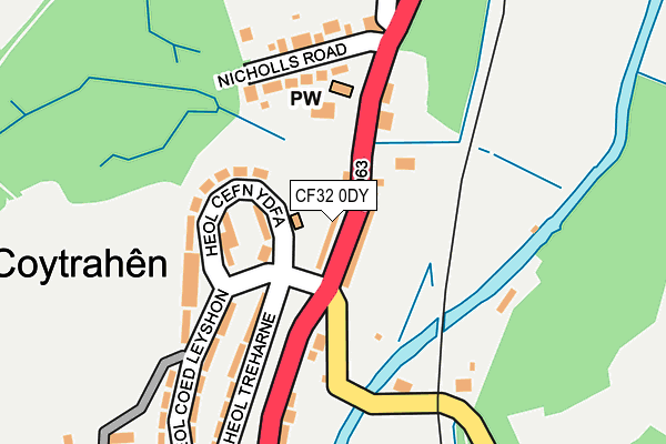 CF32 0DY map - OS OpenMap – Local (Ordnance Survey)