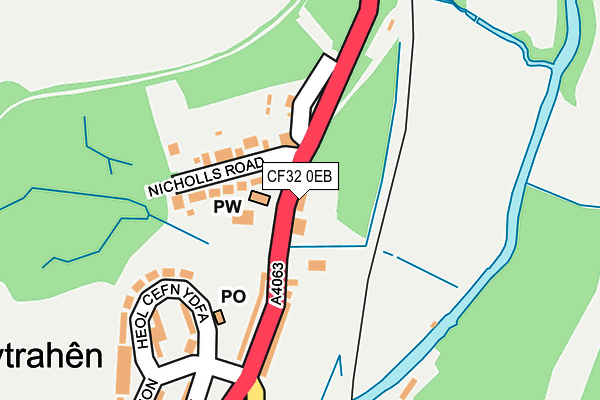 CF32 0EB map - OS OpenMap – Local (Ordnance Survey)