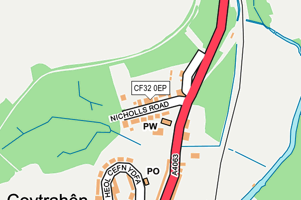 CF32 0EP map - OS OpenMap – Local (Ordnance Survey)