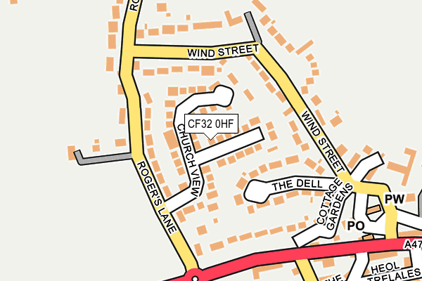 CF32 0HF map - OS OpenMap – Local (Ordnance Survey)