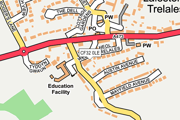 CF32 0LE map - OS OpenMap – Local (Ordnance Survey)