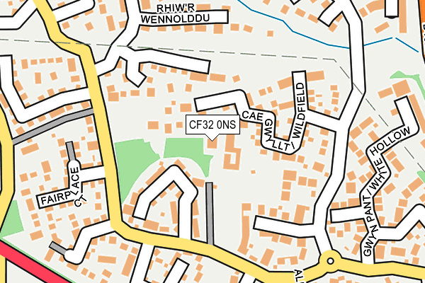 CF32 0NS map - OS OpenMap – Local (Ordnance Survey)