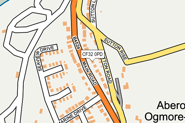 CF32 0PD map - OS OpenMap – Local (Ordnance Survey)