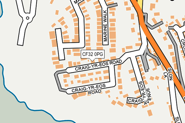 CF32 0PG map - OS OpenMap – Local (Ordnance Survey)