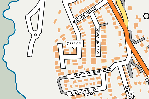 CF32 0PJ map - OS OpenMap – Local (Ordnance Survey)