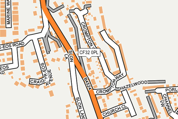 CF32 0PL map - OS OpenMap – Local (Ordnance Survey)