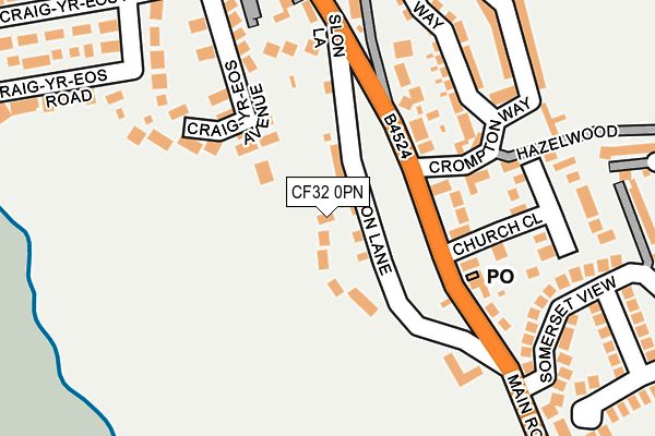 CF32 0PN map - OS OpenMap – Local (Ordnance Survey)