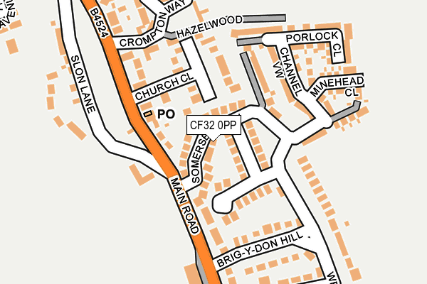 CF32 0PP map - OS OpenMap – Local (Ordnance Survey)