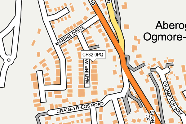 CF32 0PQ map - OS OpenMap – Local (Ordnance Survey)