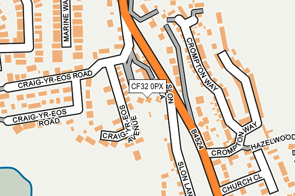 CF32 0PX map - OS OpenMap – Local (Ordnance Survey)
