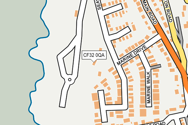 CF32 0QA map - OS OpenMap – Local (Ordnance Survey)