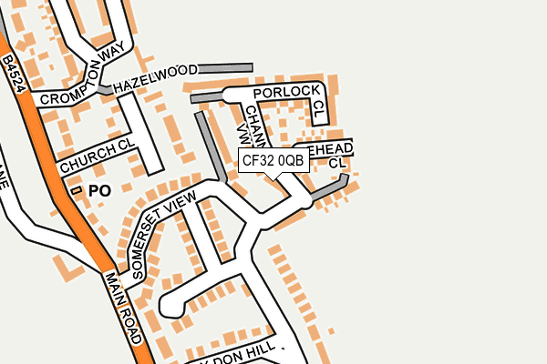 CF32 0QB map - OS OpenMap – Local (Ordnance Survey)