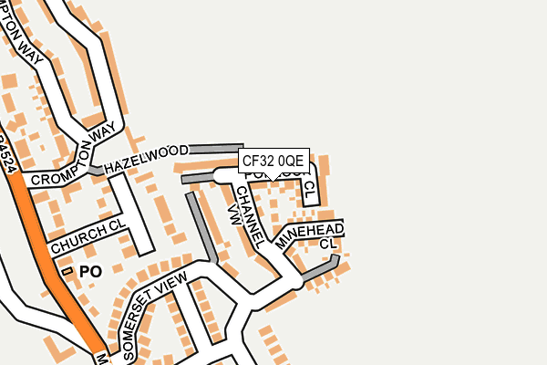 CF32 0QE map - OS OpenMap – Local (Ordnance Survey)