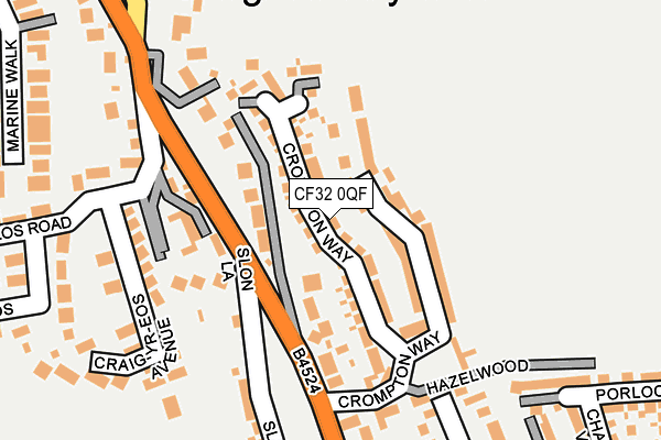 CF32 0QF map - OS OpenMap – Local (Ordnance Survey)