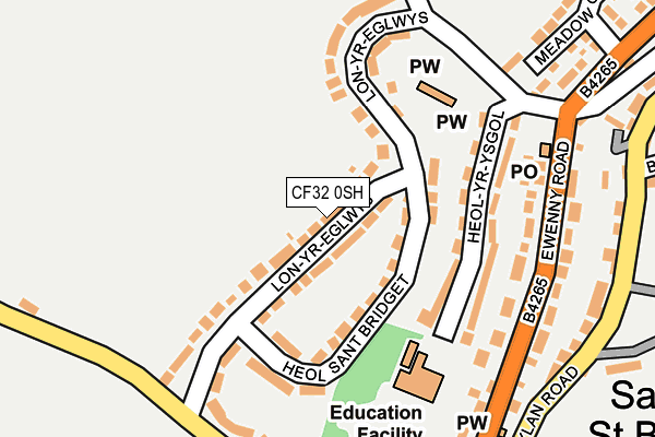 CF32 0SH map - OS OpenMap – Local (Ordnance Survey)