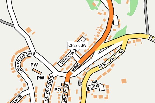 CF32 0SW map - OS OpenMap – Local (Ordnance Survey)