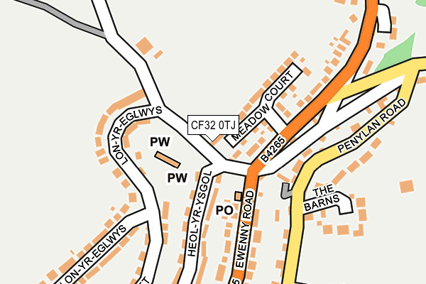 CF32 0TJ map - OS OpenMap – Local (Ordnance Survey)