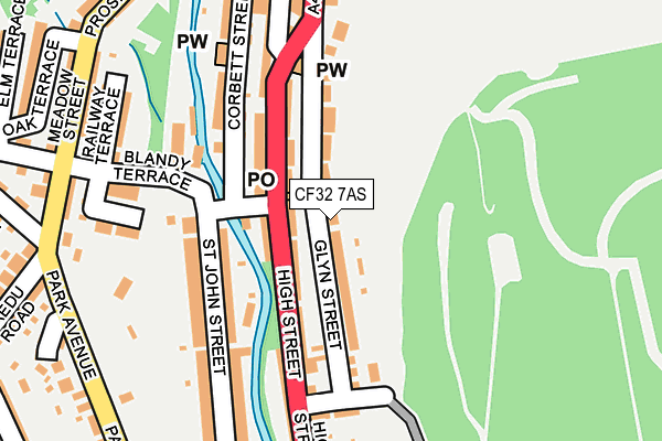 CF32 7AS map - OS OpenMap – Local (Ordnance Survey)