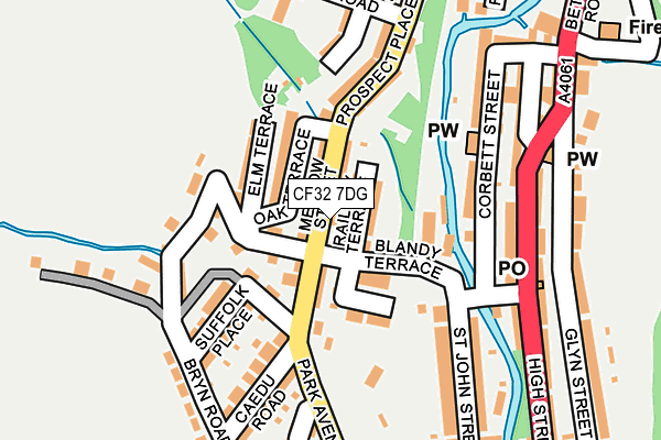 CF32 7DG map - OS OpenMap – Local (Ordnance Survey)