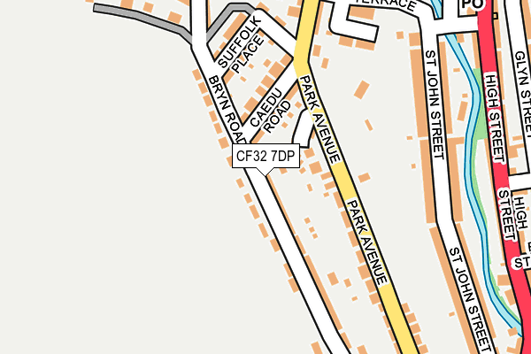 CF32 7DP map - OS OpenMap – Local (Ordnance Survey)