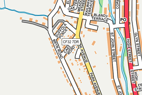CF32 7DR map - OS OpenMap – Local (Ordnance Survey)