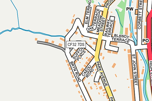CF32 7DS map - OS OpenMap – Local (Ordnance Survey)