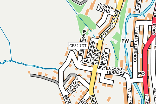 CF32 7DT map - OS OpenMap – Local (Ordnance Survey)