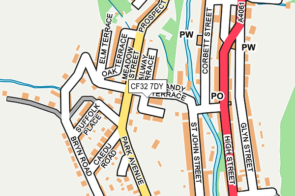 CF32 7DY map - OS OpenMap – Local (Ordnance Survey)