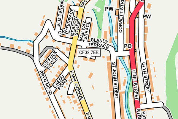 CF32 7EB map - OS OpenMap – Local (Ordnance Survey)