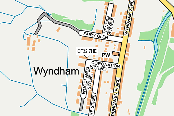 CF32 7HE map - OS OpenMap – Local (Ordnance Survey)