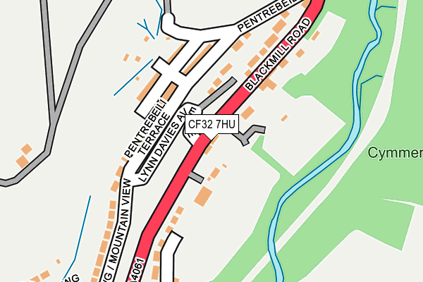 CF32 7HU map - OS OpenMap – Local (Ordnance Survey)