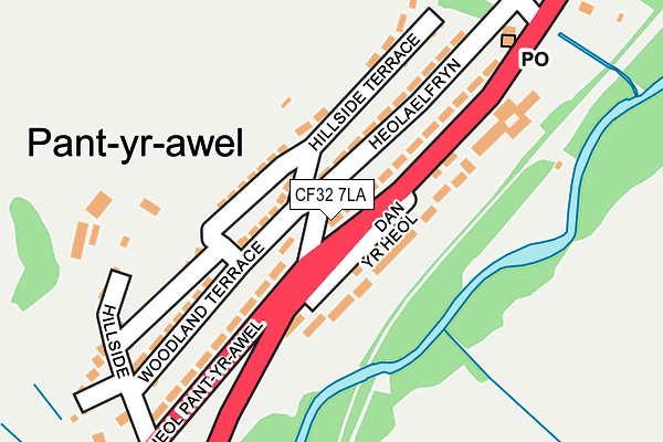 CF32 7LA map - OS OpenMap – Local (Ordnance Survey)